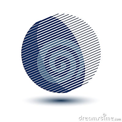 Halftone lines in circle shape like globe icon Vector Illustration