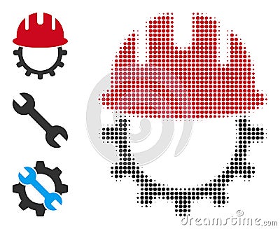 Halftone Dot Vector Mechanics Engineering Icon Vector Illustration