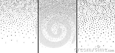Halftone patterns. Set of abstract gradient circle dots backgrounds. A4 paper size. Vector illustration Vector Illustration