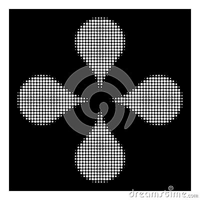 White Halftone Map Markers Icon Vector Illustration