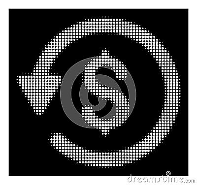 White Halftone Rebate Icon Vector Illustration