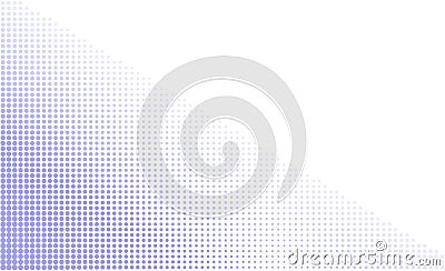Halftone pop art background. Violet wave gradation frame. Anime curve backdrop dot pattern. Duotone fade gradient Vector Illustration