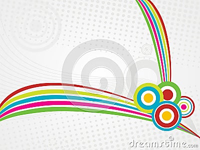 halftone rainbow wave line background Vector Illustration