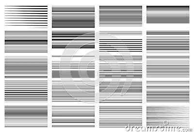 Halftone random horizontal straight parallel lines, stripes pattern and background. Lines vector illustrations. Streaks, strips, Vector Illustration