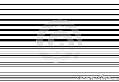 Halftone random horizontal straight parallel lines, stripes pattern and background. Lines vector illustrations. Streaks, strips, Vector Illustration