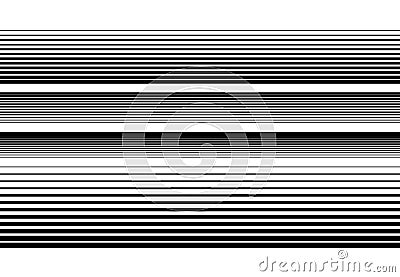 Halftone random horizontal straight parallel lines, stripes pattern and background. Lines vector illustrations. Streaks, strips, Vector Illustration