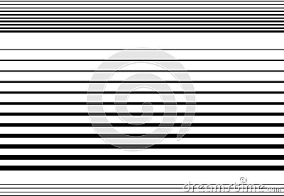 Halftone random horizontal straight parallel lines, stripes pattern and background. Lines vector illustrations. Streaks, strips, Vector Illustration