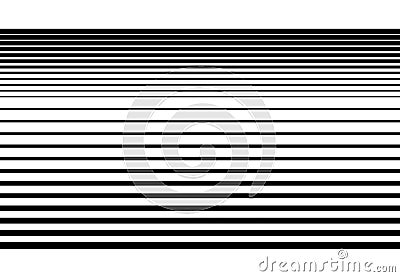 Halftone random horizontal straight parallel lines, stripes pattern and background. Lines vector illustrations. Streaks, strips, Vector Illustration