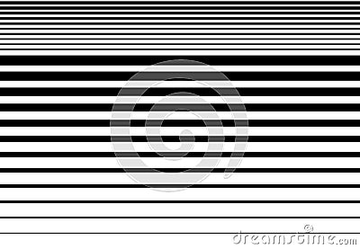Halftone random horizontal straight parallel lines, stripes pattern and background. Lines vector illustrations. Streaks, strips, Vector Illustration
