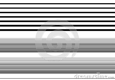 Halftone random horizontal straight parallel lines, stripes pattern and background. Lines vector illustrations. Streaks, strips, Vector Illustration
