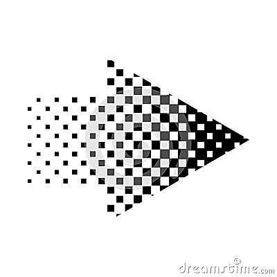 Halftone rigth arrow icon, simple style Vector Illustration