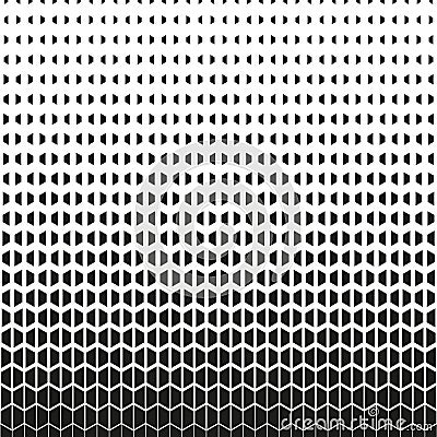 Halftone seamless pattern. Repeated geometric gradient. Black geometry pattern on white background. Repeating gradation design for Vector Illustration