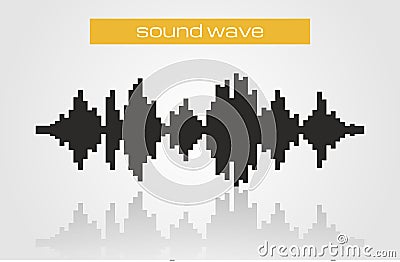 Halftone sound wave modern music design element Vector Illustration