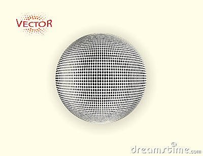 Halftone Sphere. Dot ball design element with shadow. Vector illustration on an isolated background. Vector Illustration