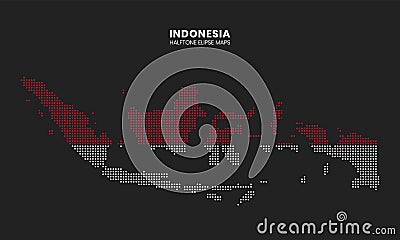Halftone style colored maps of indonesia Vector Illustration