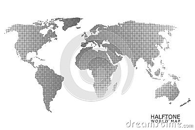 Halftone vector world map Vector Illustration