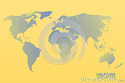 Halftone vector world map Vector Illustration