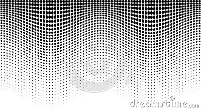 Halftone wave pattern. Horizontal background using halftone wavy dots texture. Vector illustration Vector Illustration