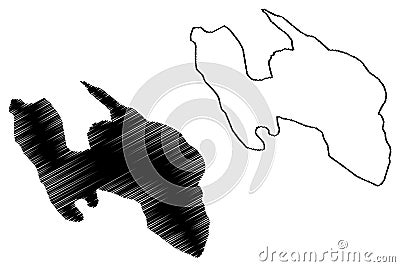 Halib island State of Eritrea, Red Sea map vector illustration, scribble sketch Halib map Vector Illustration