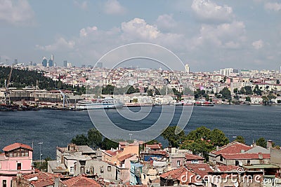 Halic Golden Horne and shipyard Stock Photo