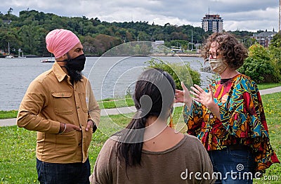 NDP Leader Jagmeet Singh Campaigning in Halifax. September 4th 2021 Editorial Stock Photo