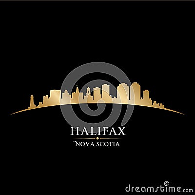 Halifax Nova Scotia Canada city skyline silhouette black background Vector Illustration