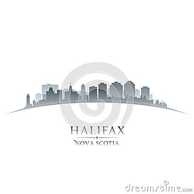 Halifax Nova Scotia Canada city skyline silhouette white background Vector Illustration