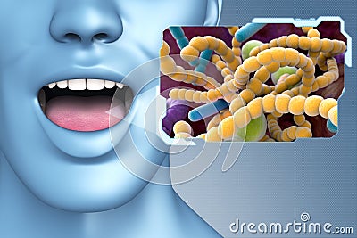 Bad breath bacteria Cartoon Illustration