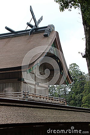 hall (honden) in a shinto shrine (izumo-taisha) in izumo (japan) Stock Photo