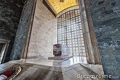 Hall of Honor with tomb of Mustafa Kemal AtatÃ¼rk, Ankara Editorial Stock Photo