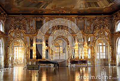 Hall palace interior in Pushkin Editorial Stock Photo