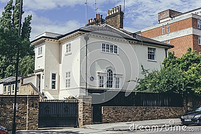 10, Hall Road, London, is the house, where John William Waterhouse, English painter, lieved Editorial Stock Photo