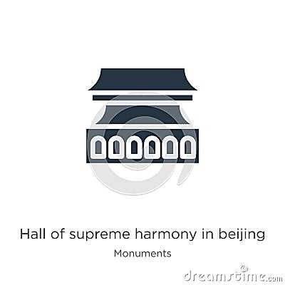 Hall of supreme harmony in beijing icon vector. Trendy flat hall of supreme harmony in beijing icon from monuments collection Vector Illustration