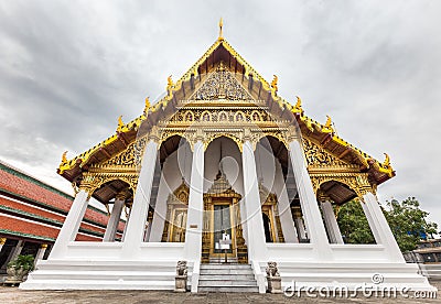 The Hall of Temple of Emerald Buddha Stock Photo