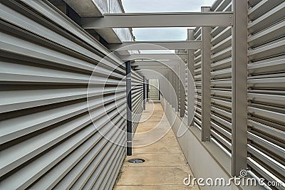 Metallic structure passage, on top at the building Stock Photo