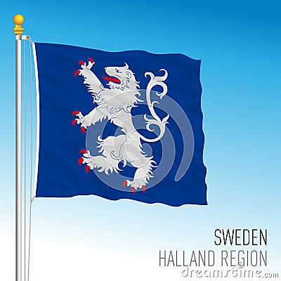 Halland regional flag, Kingdom of Sweden, EU Vector Illustration