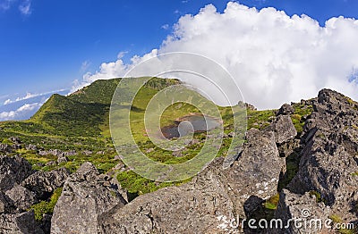 Hallasan volcano crater on Jeju Island, South Korea. Stock Photo