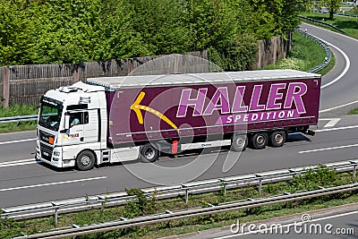 Haller Spedition truck Editorial Stock Photo