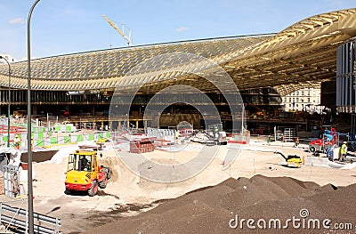 Halles de Paris under construction - Paris Editorial Stock Photo