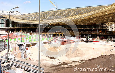 Halles de Paris under construction - Paris Editorial Stock Photo