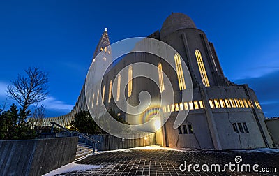 Hallgrimskirkja Cathedral in Reykjavik, Iceland Editorial Stock Photo