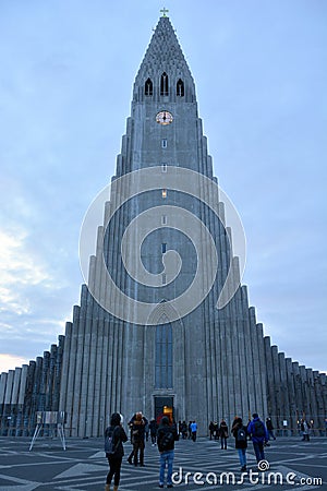 Hallgrimskirkja Cathedral winter time Editorial Stock Photo