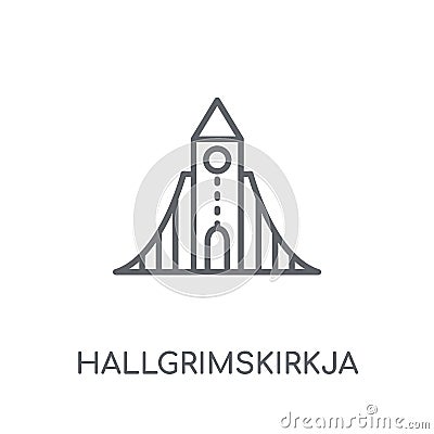 Hallgrimskirkja linear icon. Modern outline Hallgrimskirkja logo Vector Illustration