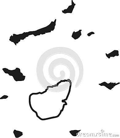 Halligen islands sillhouette Vector Illustration