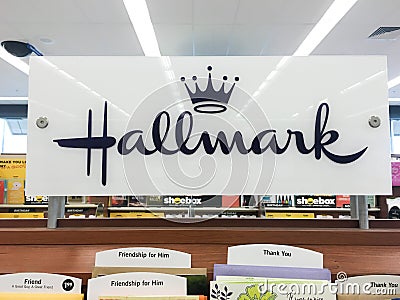 Hallmark Greeting Cards at Grocery Store Editorial Stock Photo