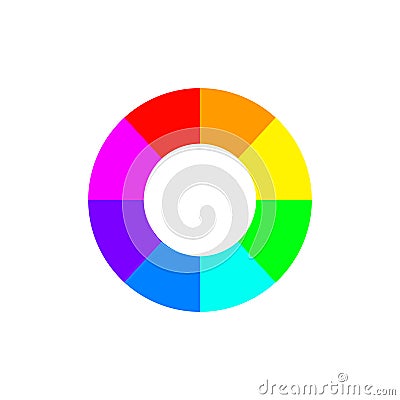 Hallow color wheel or color picker circle flat vector icon for drawing u002F painting apps Vector Illustration