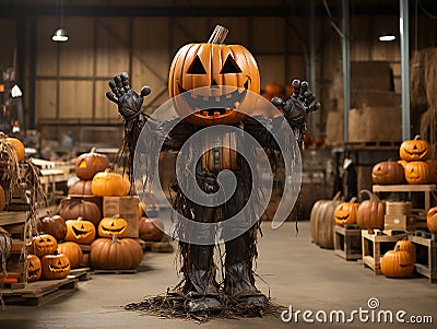halloweek greeting digital card, pumpkins , dark colors Stock Photo