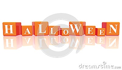 Halloween in 3d cubes Stock Photo