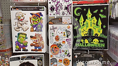 Halloween accessories in store Editorial Stock Photo
