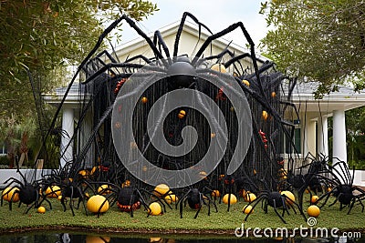 Halloween backdrop - Lantern-lit Labyrinth Stock Photo